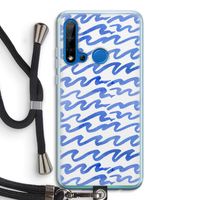 Blauwe golven: Huawei P20 Lite (2019) Transparant Hoesje met koord