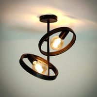 LifestyleFurn Plafondlamp 'Homer' 2-lamps, kleur Charchoal