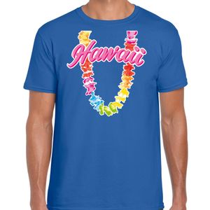 Hawaii slinger t-shirt blauw voor heren