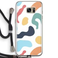 Memphis Shapes Blue: Samsung Galaxy S7 Edge Transparant Hoesje met koord