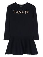 Lanvin Enfant short à logo en maille intarsia - Bleu