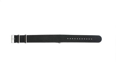 Horlogeband Universeel UG13 Onderliggend Leder Zwart 20mm