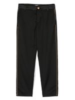 Balmain Kids pantalon en laine vierge à rayures - Noir