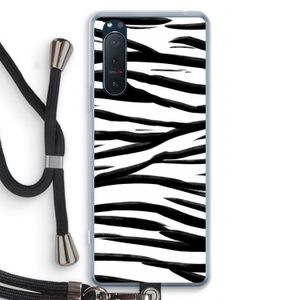 Zebra pattern: Sony Xperia 5 II Transparant Hoesje met koord