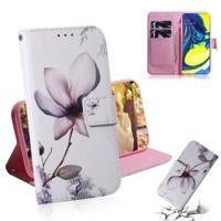Schilderij patroon gekleurde tekening horizontale Flip lederen draagtas met houder & kaartsleuven & portemonnee voor Galaxy M40/A60 (Magnolia)