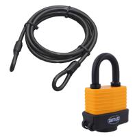 Amig Hangslot met 2 sleutels D50 mm - en ketting 1000 cm - outdoor gebruik - gelamineerd