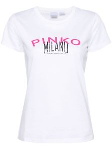 PINKO t-shirt en coton à logo imprimé - Blanc