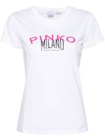 PINKO t-shirt en coton à logo imprimé - Blanc