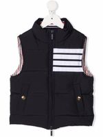 Thom Browne Kids gilet matelassé à rayures - Bleu - thumbnail