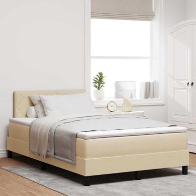 Boxspringbed met matras met matras Crème 120 x 200 cm Stof