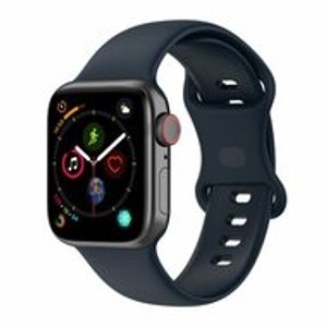 Siliconen sportbandje - Donkerblauw - Maat: S/M - Geschikt voor Apple Watch 38mm / 40mm / 41mm