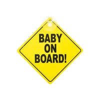 Veilig autorijden bord baby on board 12 cm   -