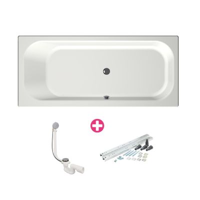 Ligbad Xenz Aruba | Inbouw | 170x75 cm | Incl.Badafvoer | Met overloop | Acryl | Mat wit