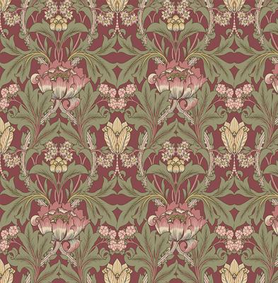 Dutch Wallcoverings British Heritage Bloem Rood/- Groen