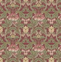 Dutch Wallcoverings British Heritage Bloem Rood/- Groen