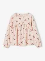 Shirtblouse met print voor meisjes roze (poederkleur) - thumbnail
