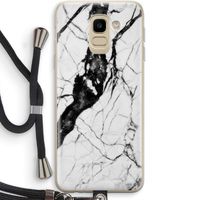 Witte marmer 2: Samsung Galaxy J6 (2018) Transparant Hoesje met koord