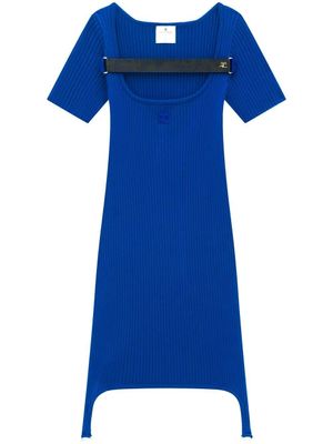 Courrèges robe courte à bretelles - Bleu