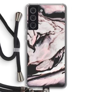 Roze stroom: Samsung Galaxy S21 FE Transparant Hoesje met koord