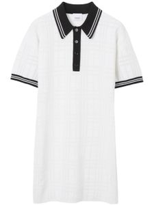 Burberry robe-polo à bords rayés - Blanc