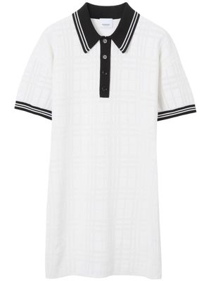 Burberry robe-polo à bords rayés - Blanc