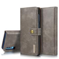 Dg. MING Crazy Horse textuur Flip afneembare magnetische lederen draagtas met houder & kaartsleuven & portemonnee voor Galaxy A70 (grijs)