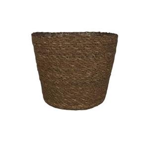 Steege Plantenmand - zeegras - rotan - bruin - 22 x 19 cm