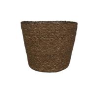 Steege Plantenmand - zeegras - rotan - bruin - 22 x 19 cm