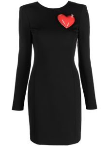 Moschino robe courte Inflatable Heart à manches longues - Noir