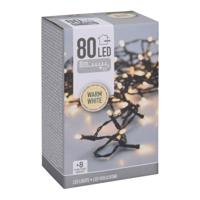 Kerstverlichting - 2x stuks - lichtsnoer - 80 led lampjes - warm wit - 8 meter - kerstlampjes