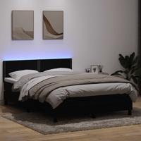 Boxspring met matras en LED fluweel zwart 160x210 cm