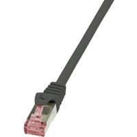 LogiLink CQ2013S RJ45 Netwerkkabel, patchkabel CAT 6 S/FTP 0.25 m Zwart Vlambestendig, Snagless 1 stuk(s)