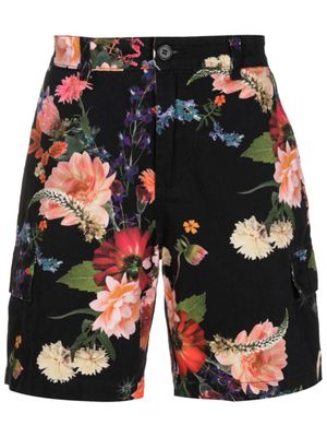 Osklen short cargo en coton à fleurs - Noir