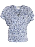 MARANT ÉTOILE blouse imprimée à col v - Bleu