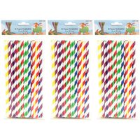 Drinkrietjes - papier - set 150x - multicolor kleuren - 20 cm - verjaardag/feestje