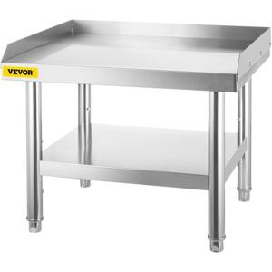 VEVOR apparatuur grillstandaard van roestvrij staal, 61 x 71 x 61 cm roestvrijstalen tafel, grillstandaardtafel met verstelbare plank, 450 + 100 kg zware apparatuurstandaard grilltafel voor hotel, restaurantkeuken