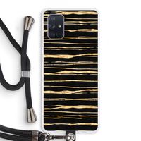 Gouden strepen: Samsung Galaxy A71 Transparant Hoesje met koord