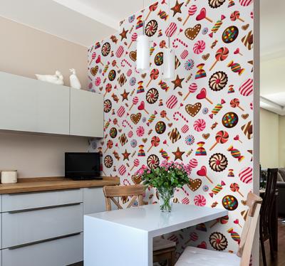 Behang keuken snoep