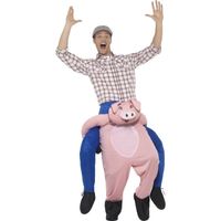 Instap dierenpak kostuum varken voor volwassenen - thumbnail