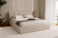 OP=OP Opberg Bed Monza | 200 x 200 Naturel Beige | Metaal incl. gasdrukveren