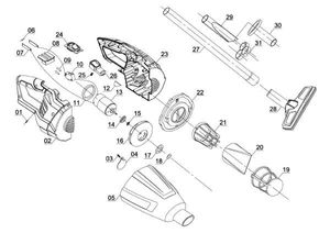 Einhell TE-VC 18 Li-Solo Accu Kruimeldief | 0.54 L | 42 mbar | Zonder accu en lader - 2347120