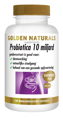 Golden Naturals Supplementen Probiotica Plus 10 Miljard 180Capsules Golden Naturals Supplementen Probiotica Plus 10 Miljard 180Capsules