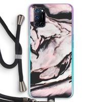 Roze stroom: Oppo A52 Transparant Hoesje met koord