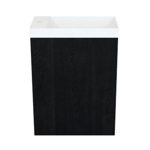 Arcqua Marble Fonteinset - 40x22x54.5cm - fontein mat wit - met overloop - oak black FNK499411