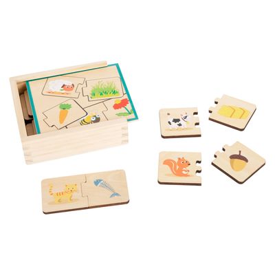 Small Foot houten puzzel dieren en hun voedsel
