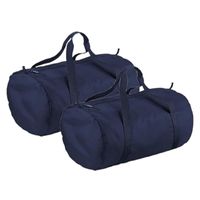 3x stuks navy blauwe ronde polyester reistas/sporttas/weekendtas 32 liter - thumbnail