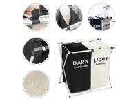 Lowander wasmand 2 vakken - Wassorteerder - 2 x 30 liter - Licht & Donker