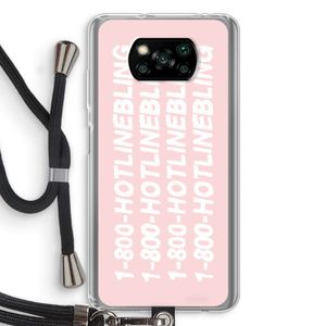 Hotline bling pink: Xiaomi Poco X3 Pro Transparant Hoesje met koord
