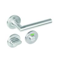 Intersteel Deurkruk Jura hoek 90° op rozet met toilet-/badkamersluiting 7mm EN1906/4 - RVS