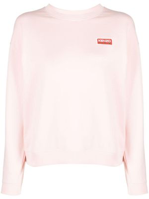 Kenzo sweat en coton à logo brodé - Rose